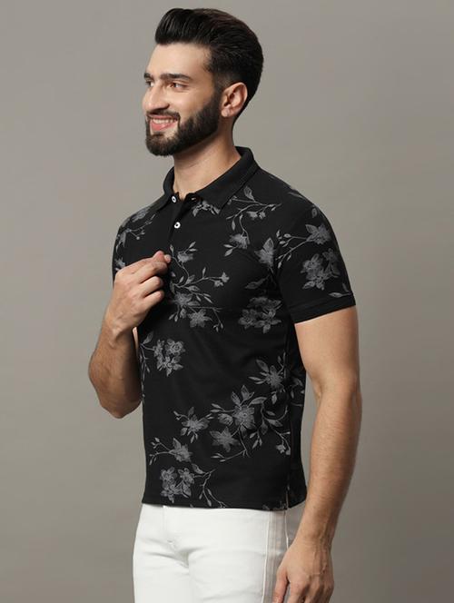 black polyester polo t-shirt - 21173299 - Standard Image - 0