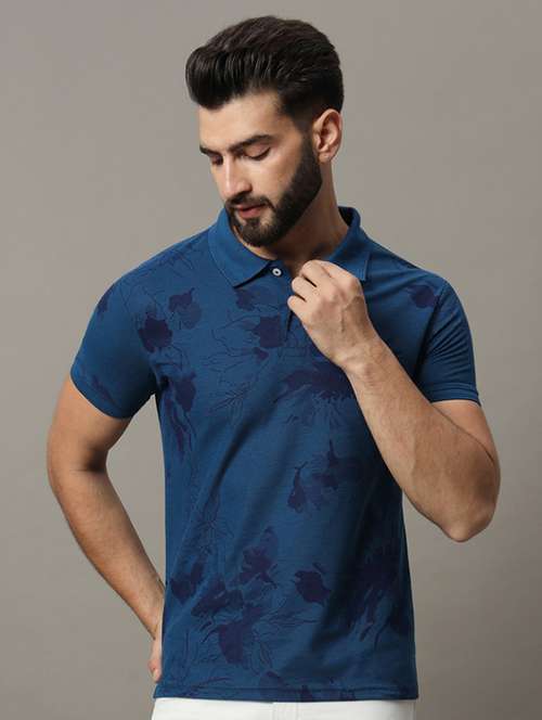 navy blue polyester polo t-shirt - 21173301 - Standard Image - 0
