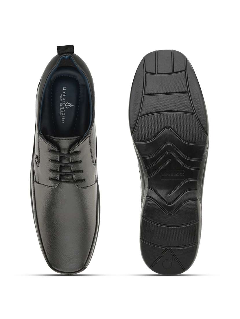 black pu laceup derbies - 21173334 - Standard Image - 4