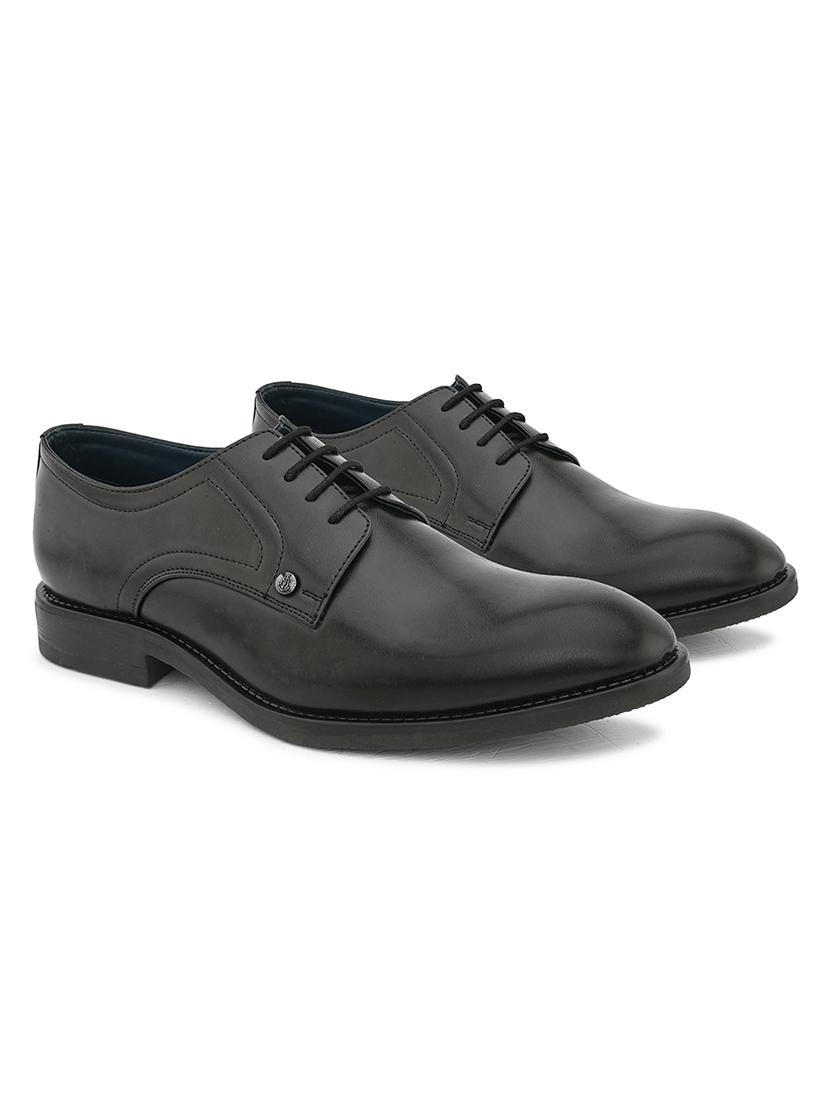 black pvc laceup derbies - 21173336 - Standard Image - 1