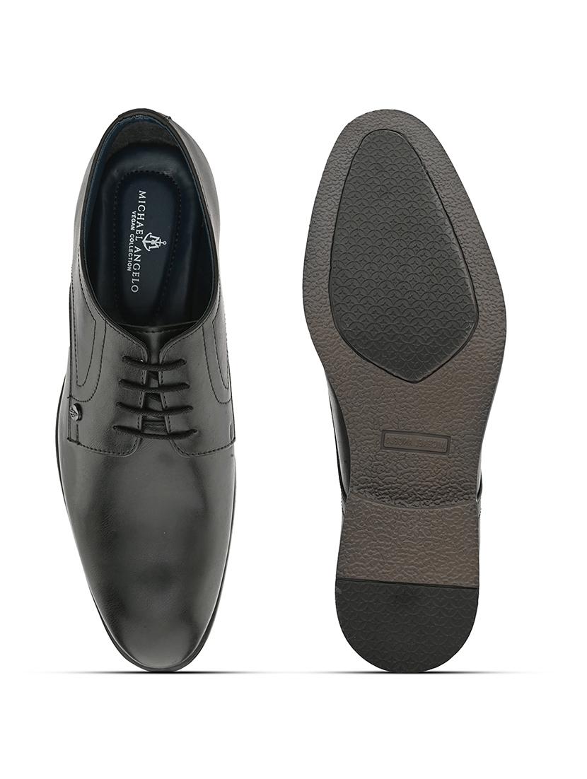 black pvc laceup derbies - 21173336 - Standard Image - 4
