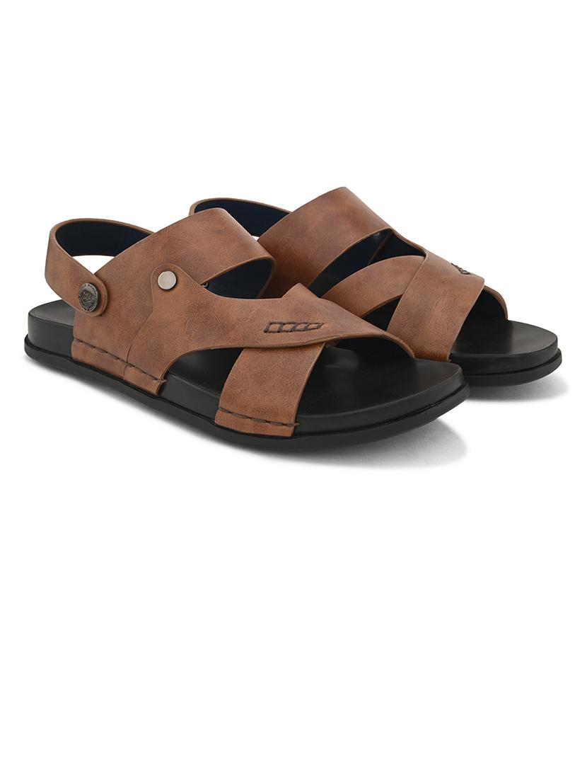 tan pu back strap sandals - 21173349 -  Standard Image - 1