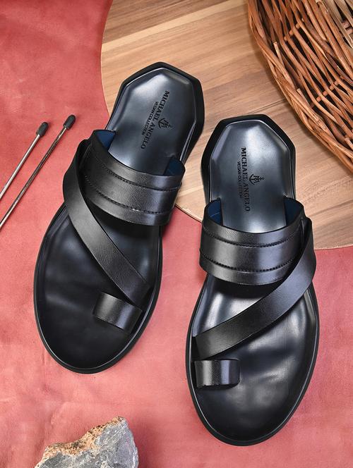 black pvc slip on slippers - 21173415 -  Standard Image - 0