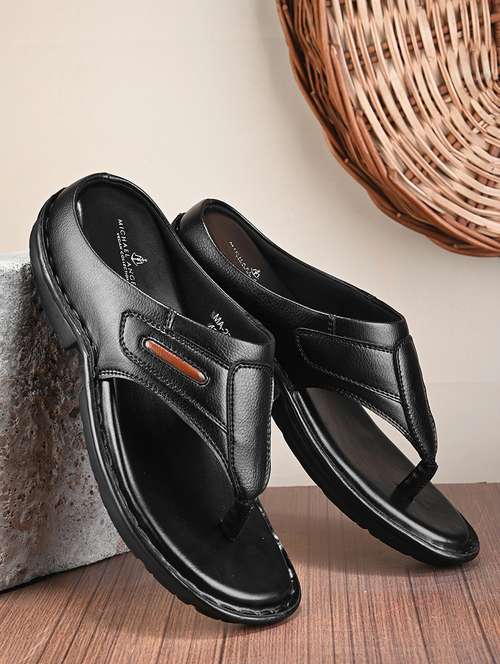 black pvc slip on slippers - 21173417 - Standard Image - 0