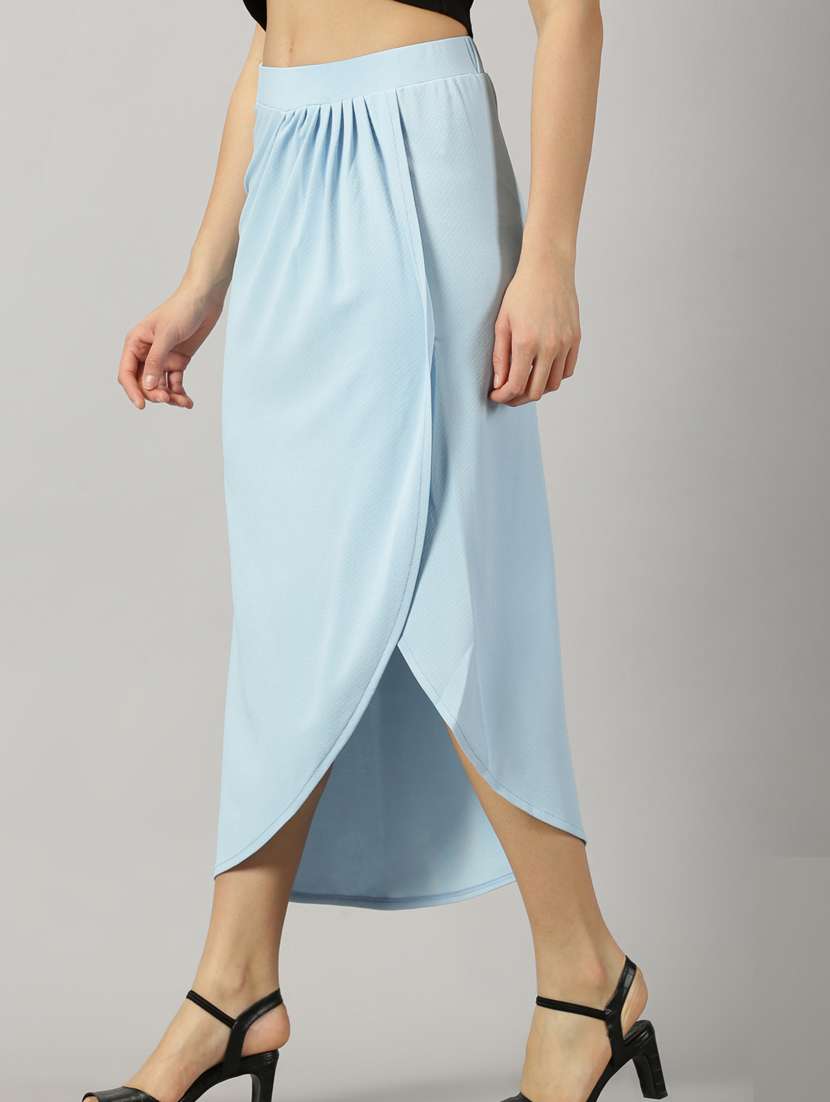 purist blue polyester wrap skirt - 21173465 - Standard Image - 1