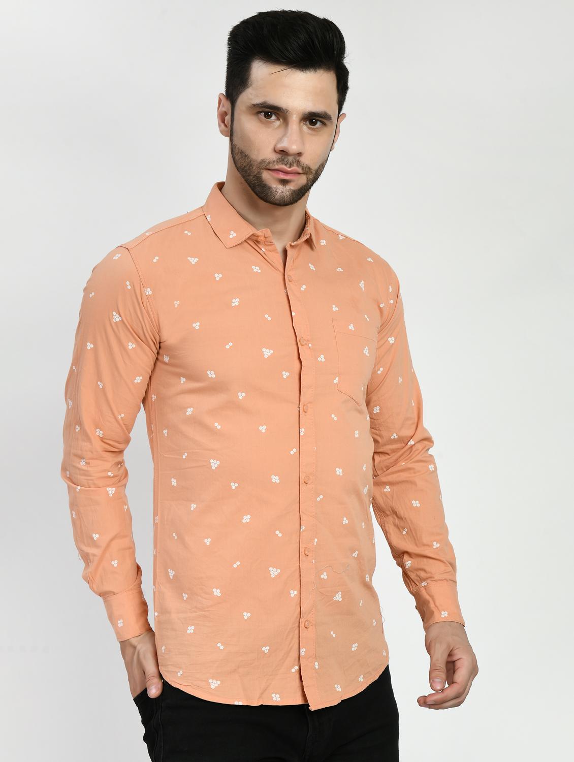 orange printed casual shirt - 21173867 - Standard Image - 1