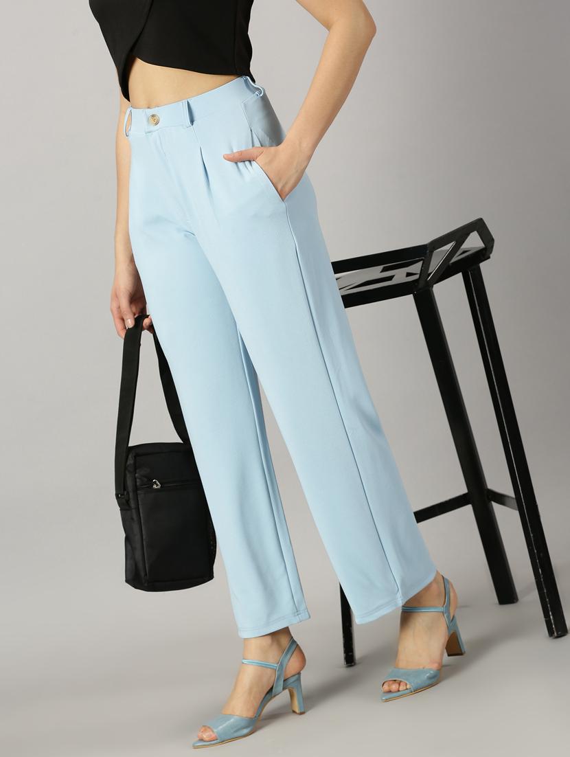 purist blue polyester wide leg trouser - 21173889 - Standard Image - 1