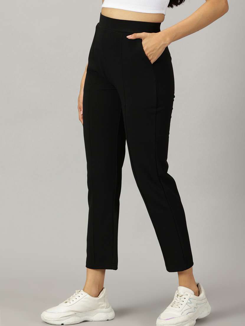 Women Solids Skinny Fit Chinos Trousers - 21173916 -  Standard Image - 1