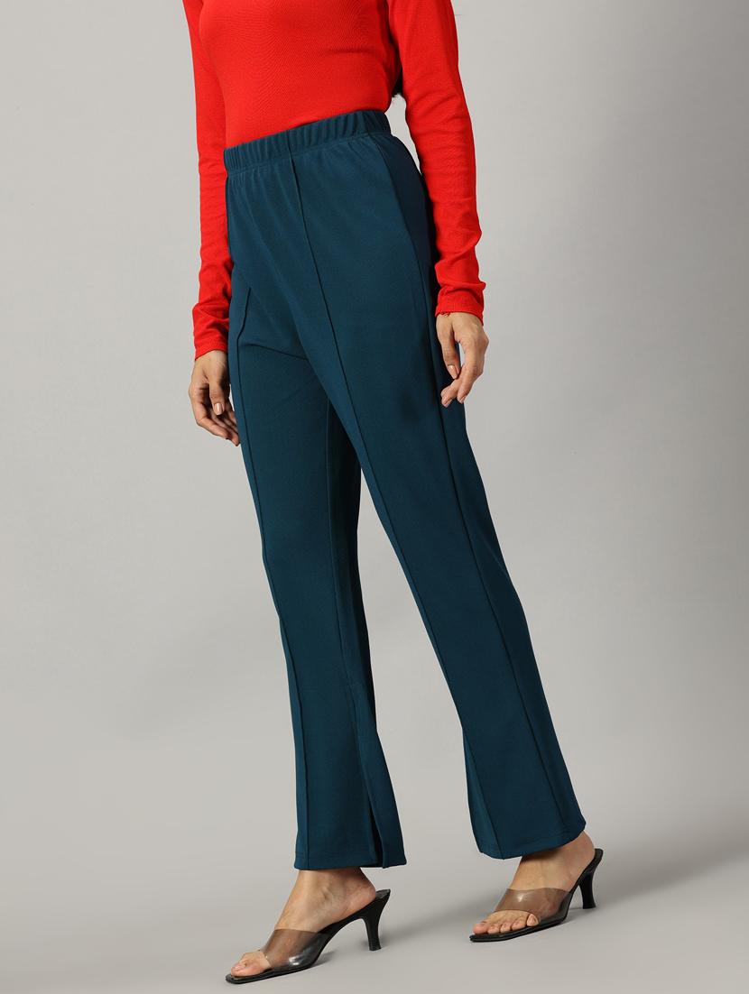 women solids bootcut trousers - 21173931 - Standard Image - 1