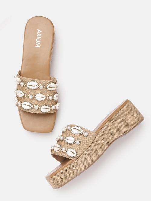 women beige slip on wedges - 21173990 - Standard Image - 0