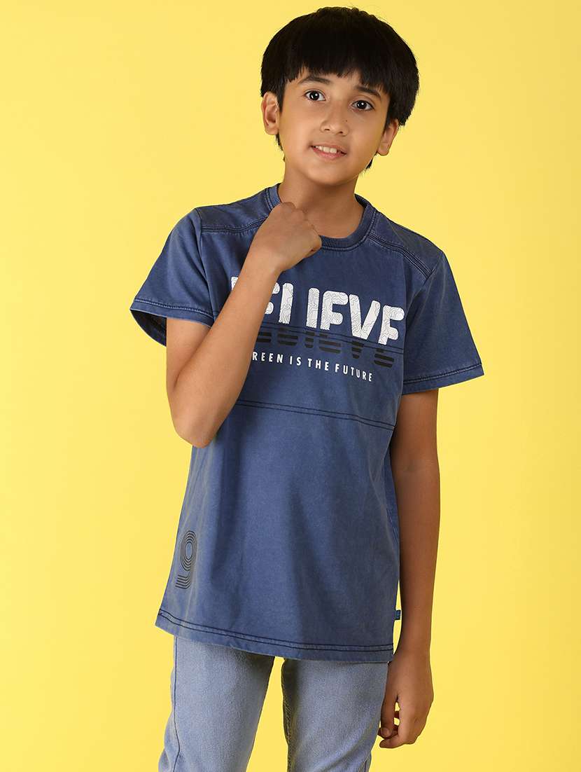 boys blue cotton t-shirt