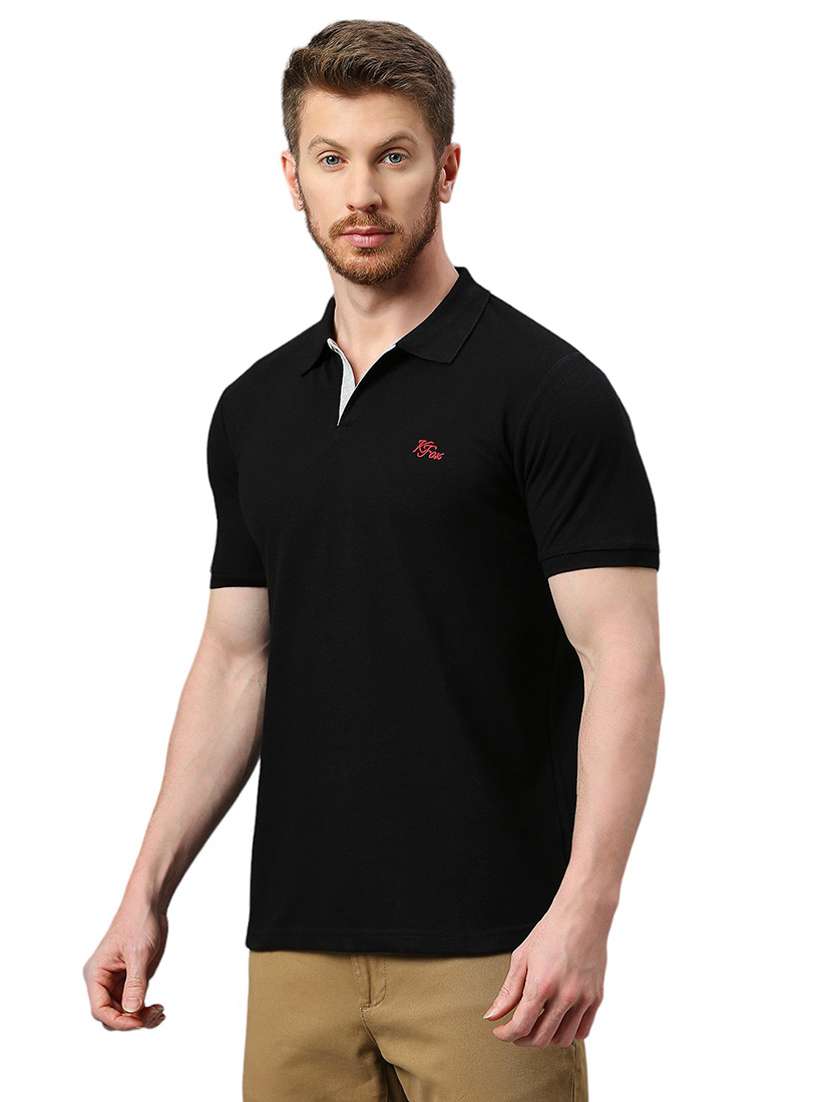 men plain polo neck t-shirt - 21174560 - Standard Image - 1