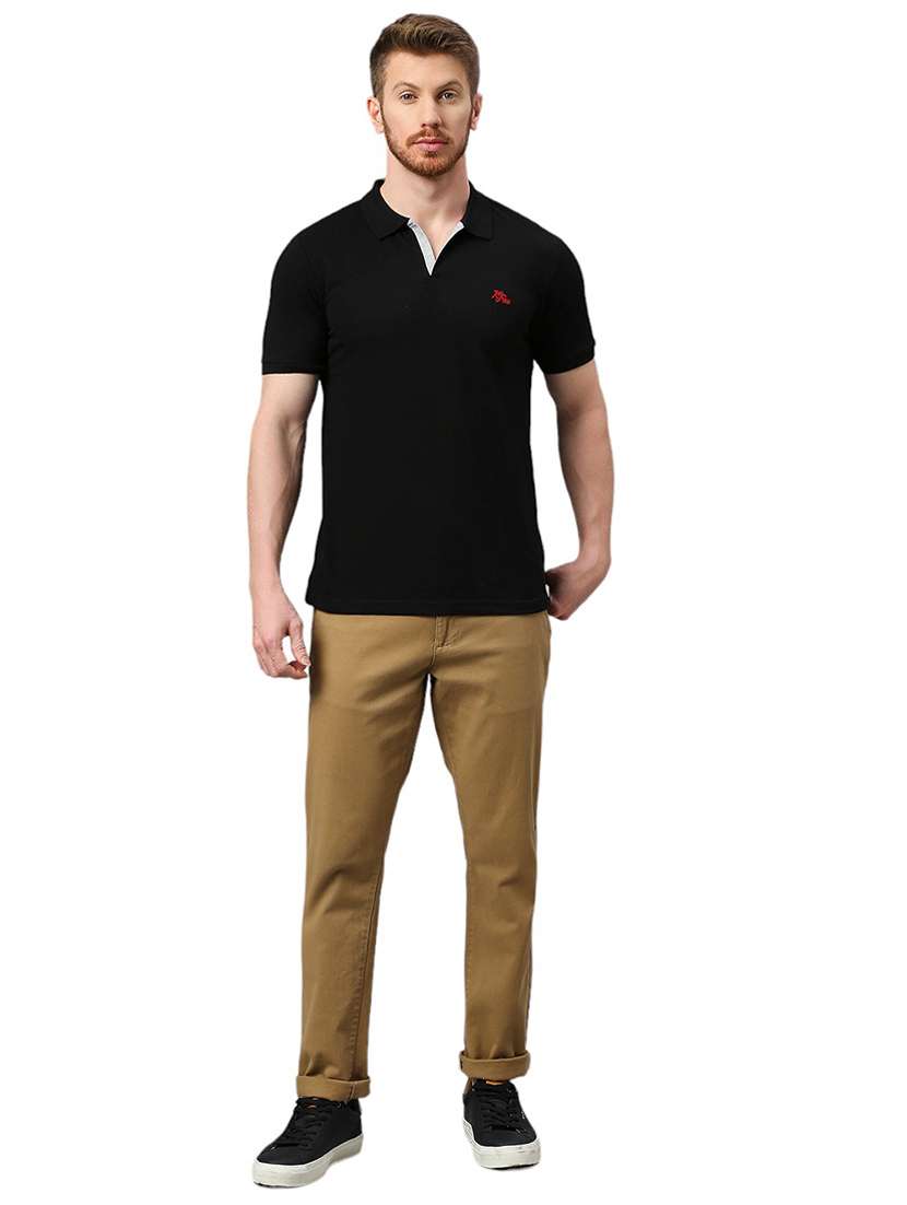 men plain polo neck t-shirt - 21174560 - Standard Image - 4
