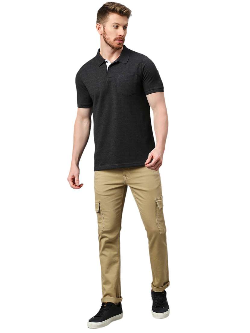 men plain polo neck t-shirt - 21174574 - Standard Image - 4