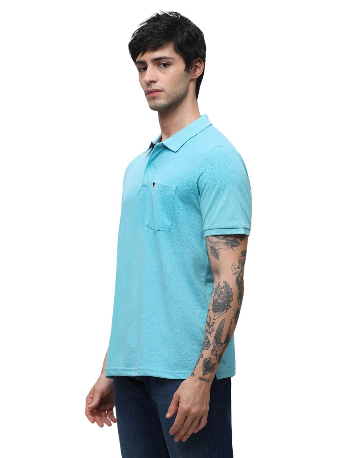 men plain polo neck t-shirt - 21174578 - Standard Image - 1