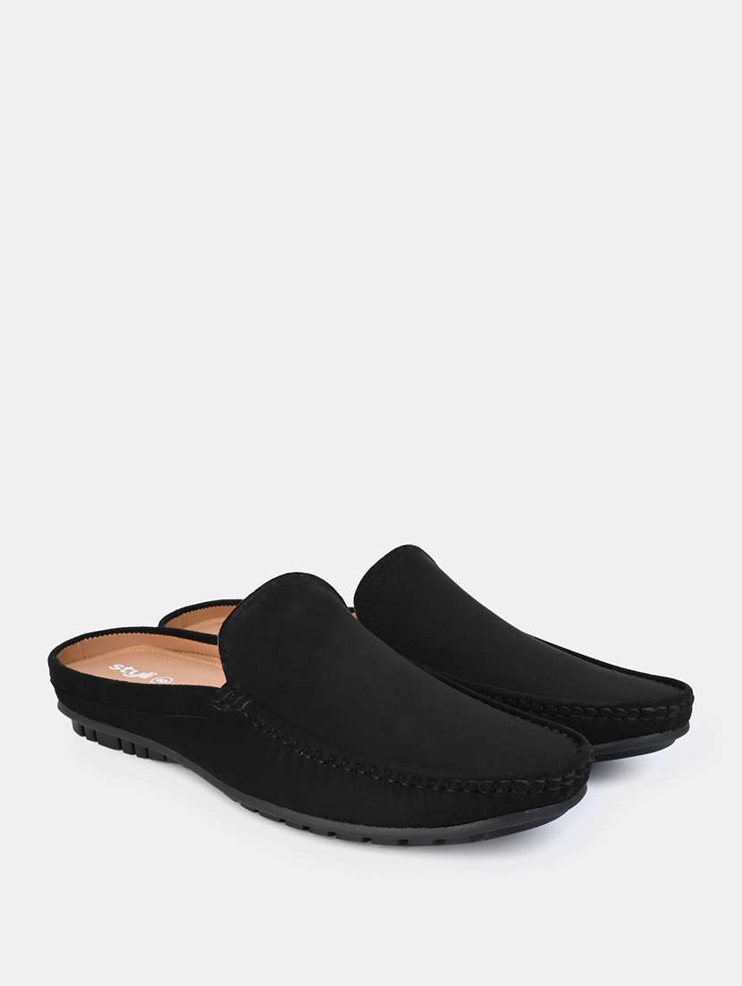 men black solid mules - 21174609 -  Standard Image - 1