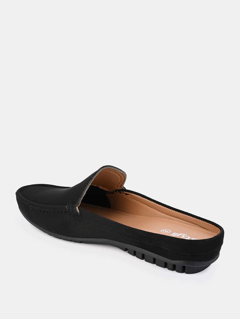 men black solid mules - 21174609 -  Standard Image - 4