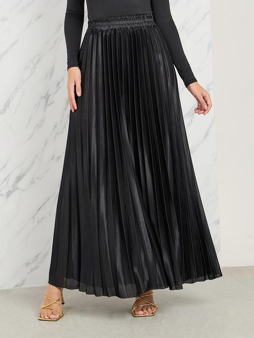 women mid-rise solid pleated skirt - 21174630 - Standard Image - 0