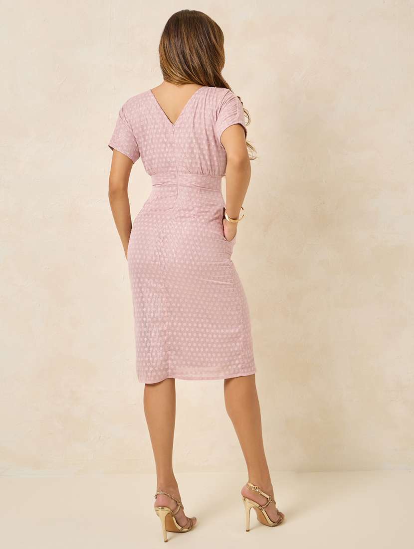 pink self design polyester bodycon dress - 21174651 -  Standard Image - 1