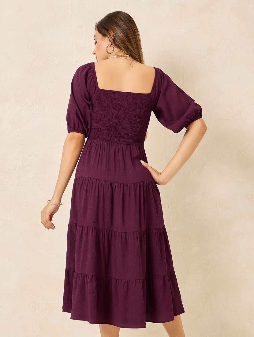 purple polyester tiered dress  - 21174675 -  Standard Image - 1