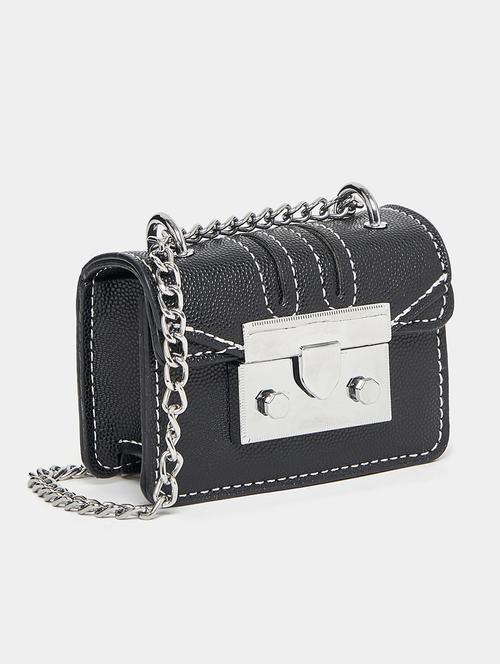 women black leatherette sling bag - 21174683 -  Standard Image - 0
