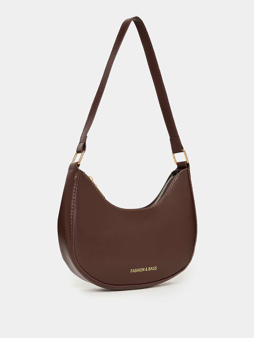 Brown Leatherette (Pu) Handbag