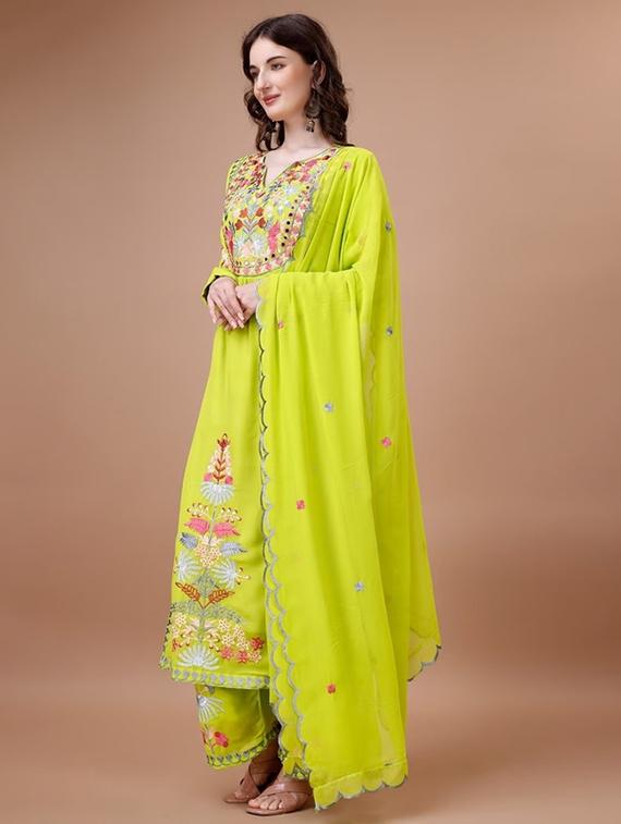 women embroidered suit set with dupatta - 21174818 - Standard Image - 1