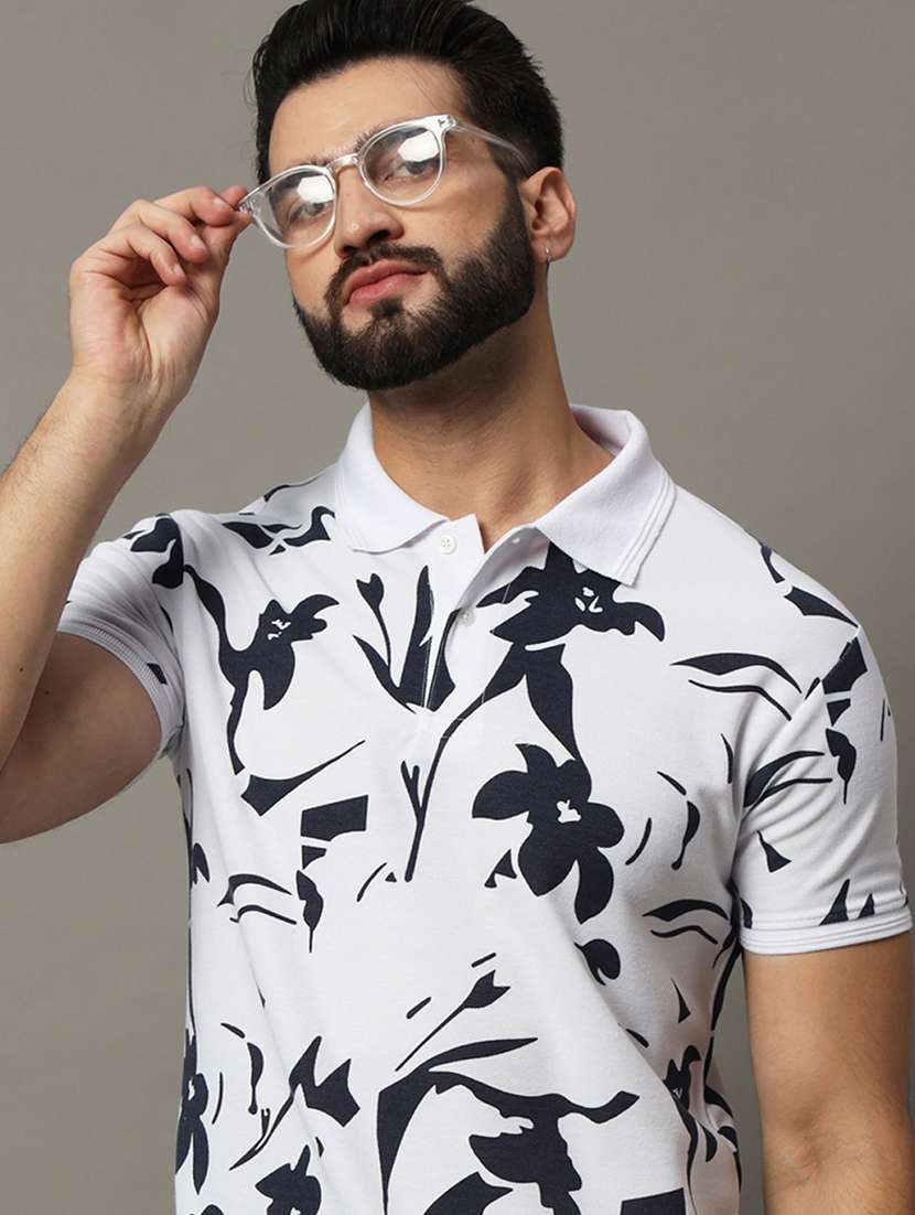 men white regular fit printed polo t-shirt - 21176156 -  Standard Image - 1