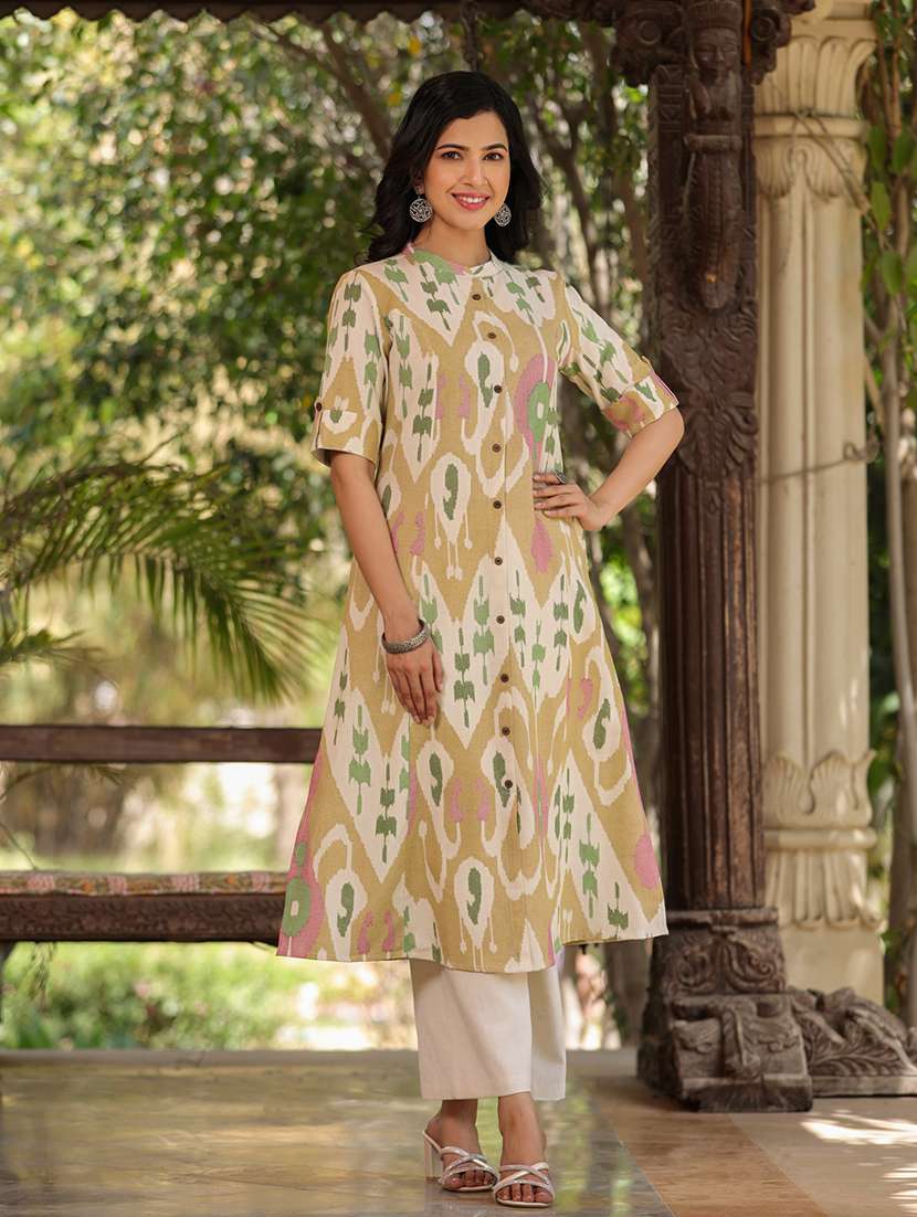 women brown cotton a-line kurta - 21176176 -  Standard Image - 1