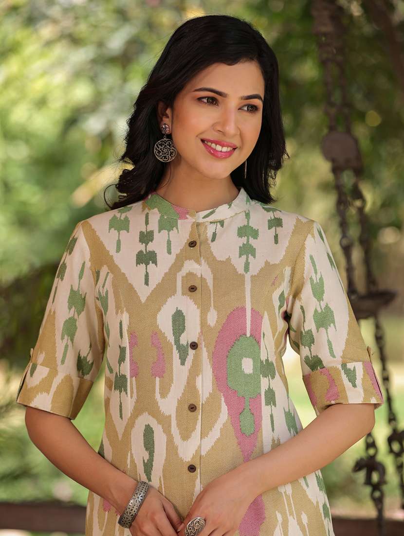 women brown cotton a-line kurta - 21176176 - Standard Image - 4
