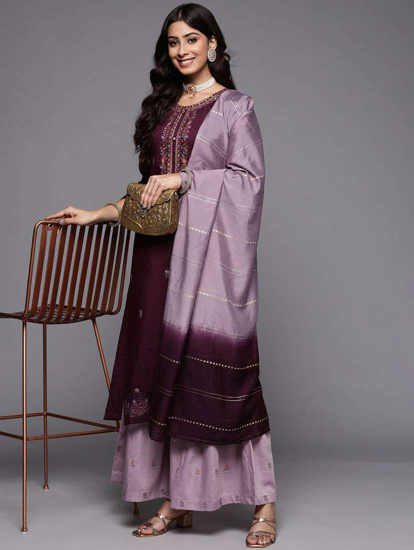women three quarter sleeve suit set - 21176254 -  Standard Image - 1