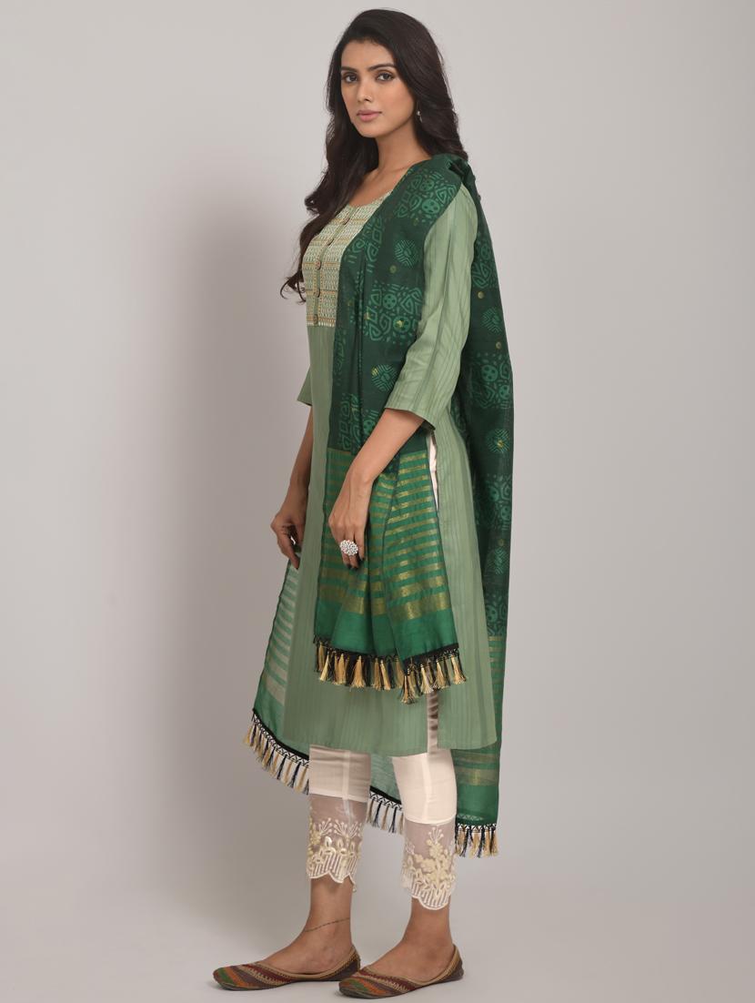 women three quarter sleeve suit set - 21176317 - Standard Image - 1