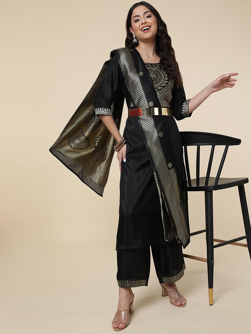 women three quarter sleeve suit set - 21176345 - Standard Image - 1