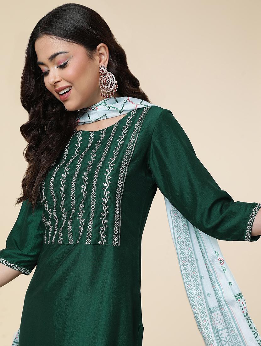 women three quarter sleeve suit set - 21176349 - Standard Image - 4