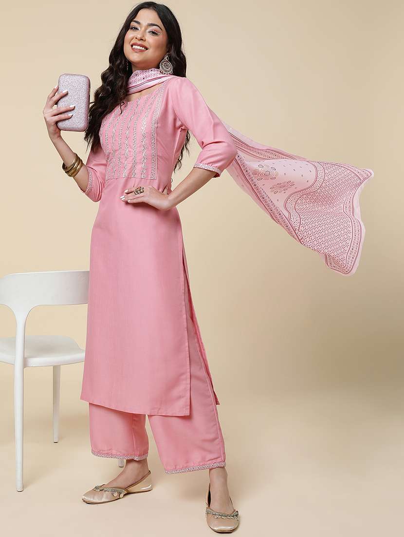 women three quarter sleeve suit set - 21176352 -  Standard Image - 1