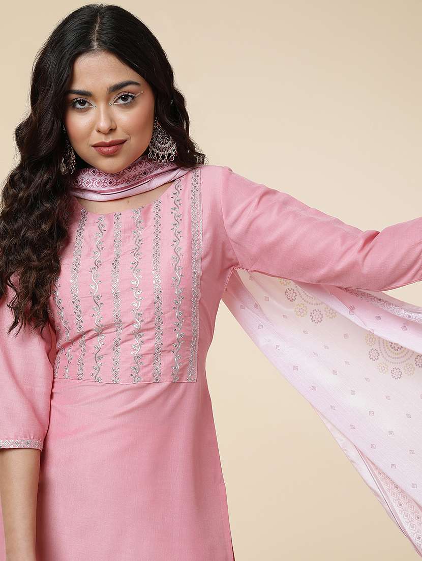 women three quarter sleeve suit set - 21176352 - Standard Image - 4