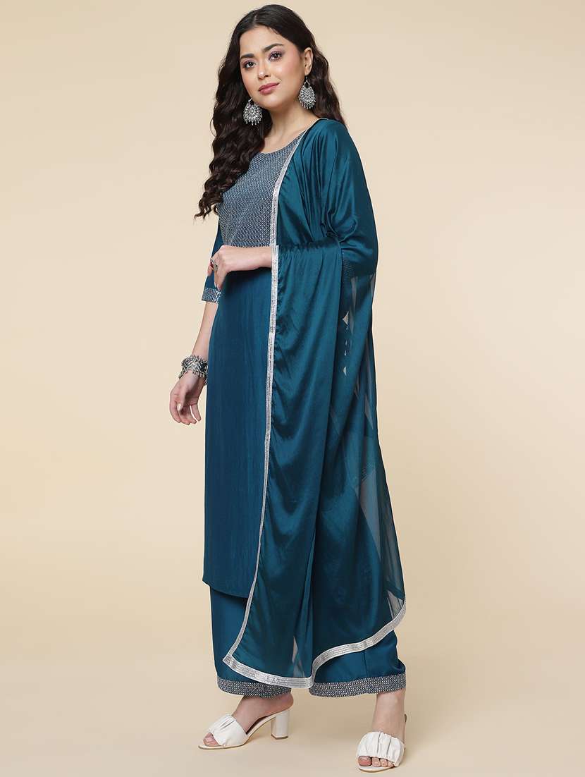 women three quarter sleeve suit set - 21176353 - Standard Image - 1