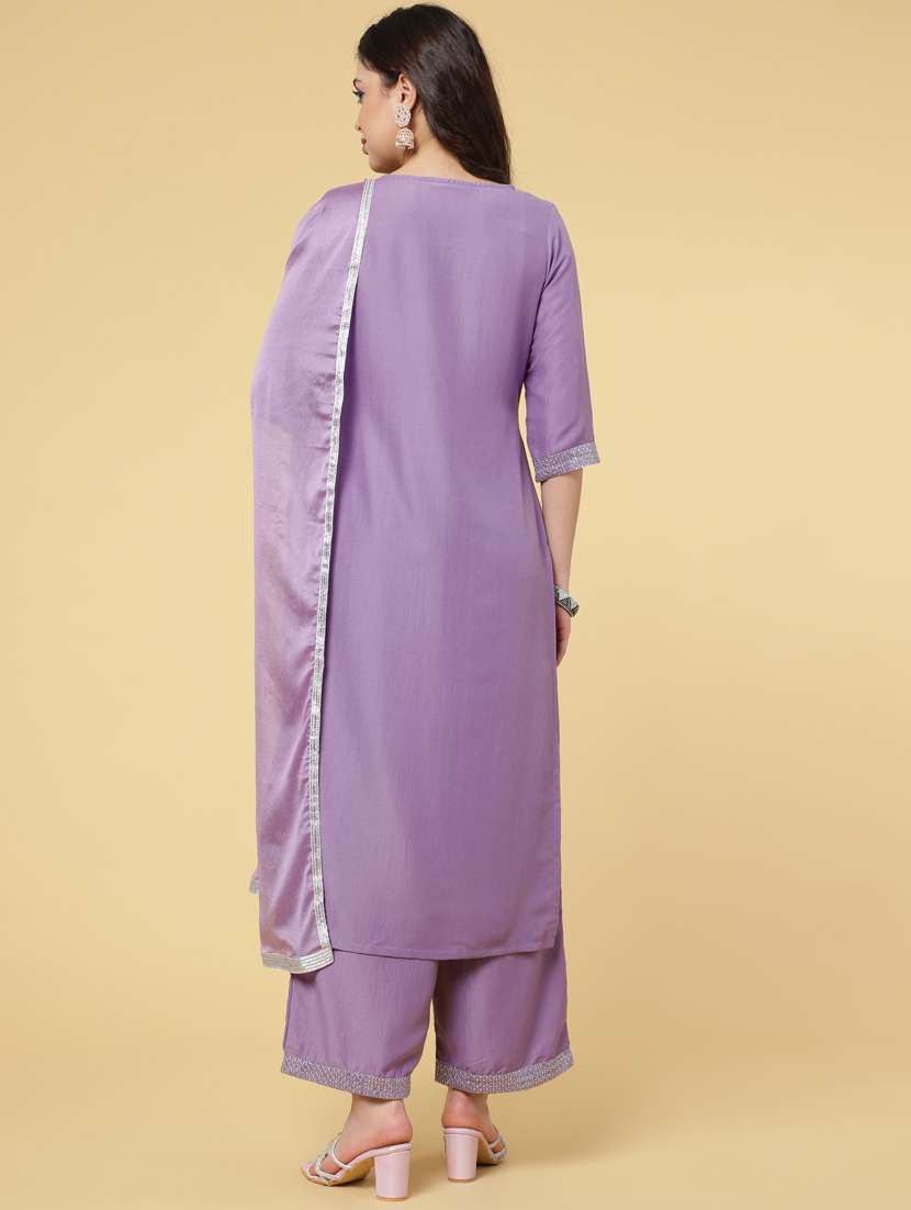 women three quarter sleeve suit set - 21176355 - Standard Image - 4
