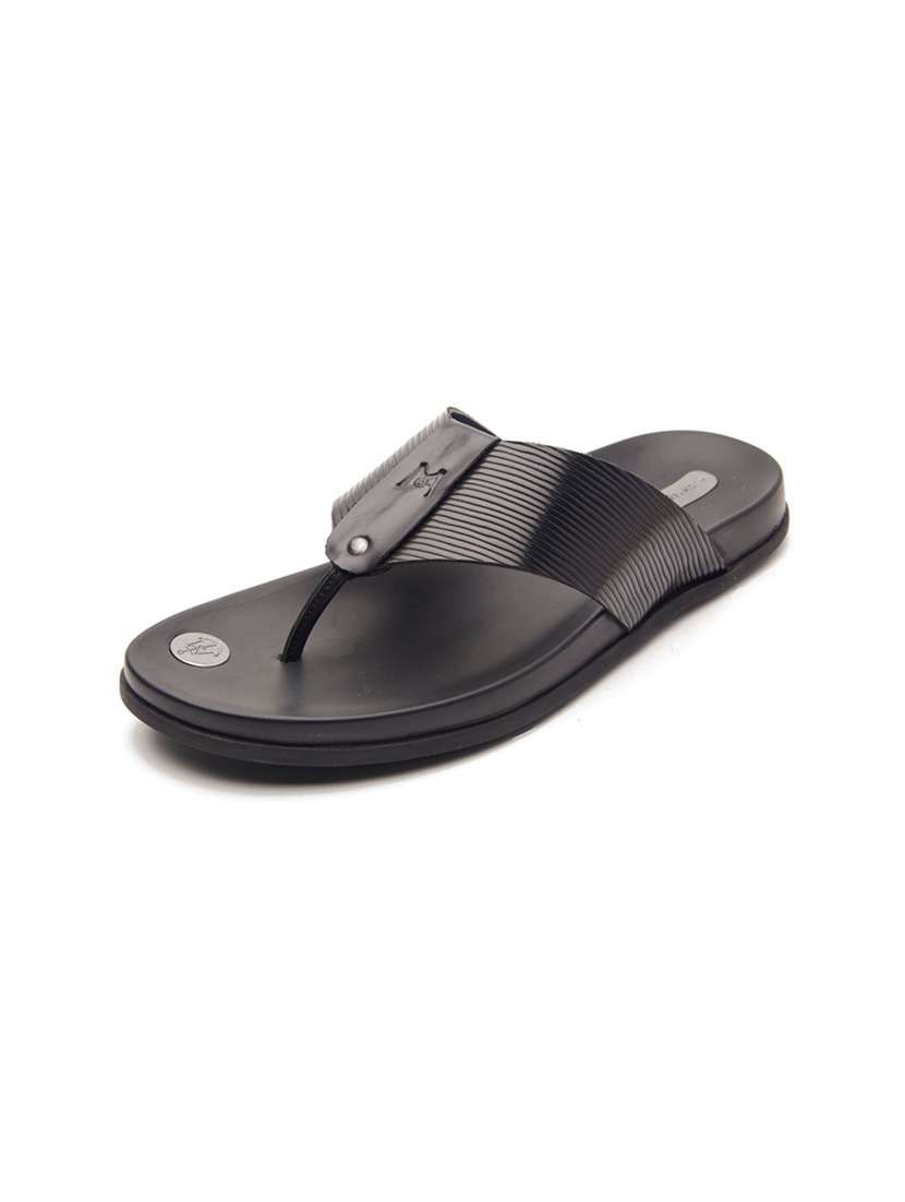 black slip on slippers - 21176459 -  Standard Image - 1