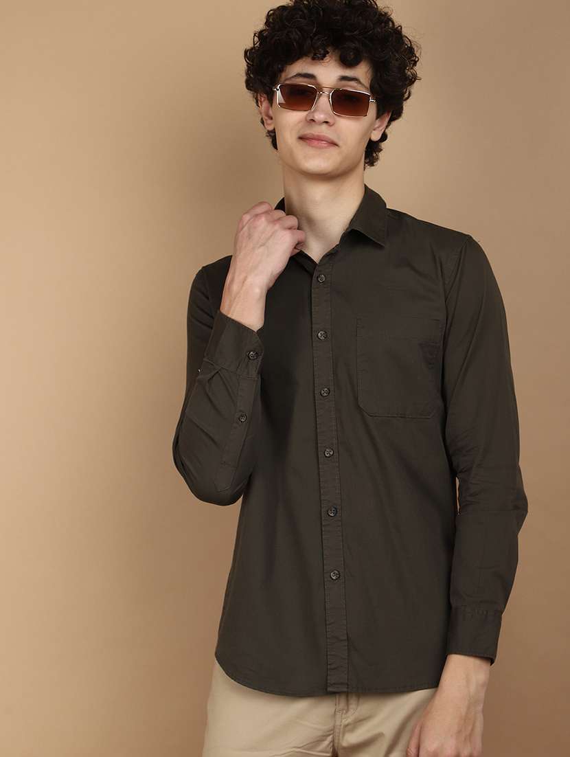 men collared long sleeves casual shirt - 21177060 -  Standard Image - 1