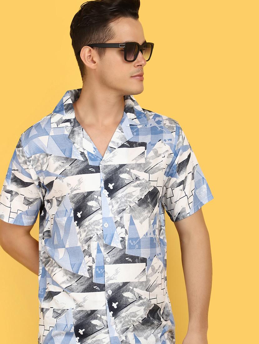 men collared short sleeves casual shirt - 21177086 - Standard Image - 1