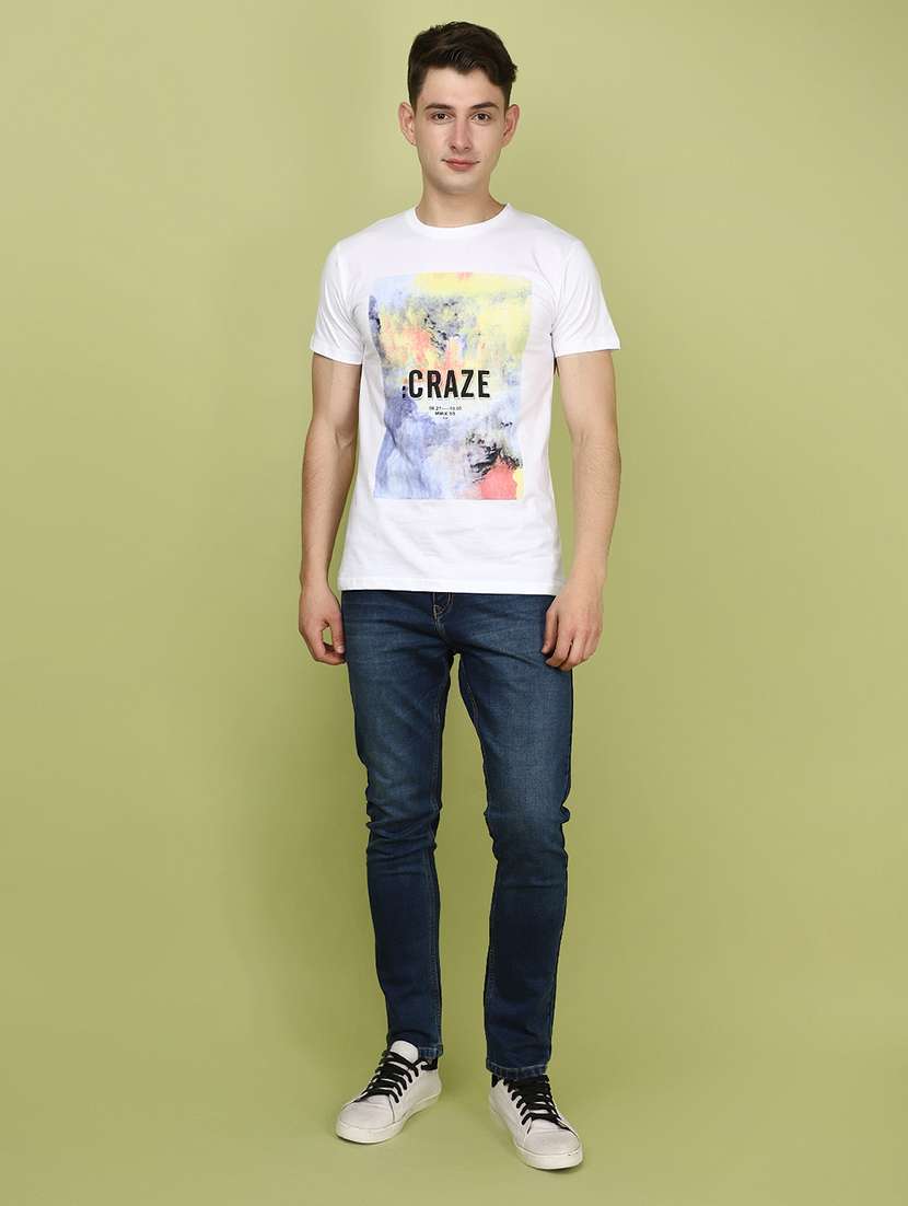 men mid rise plain denim jeans - 21177125 -  Standard Image - 4