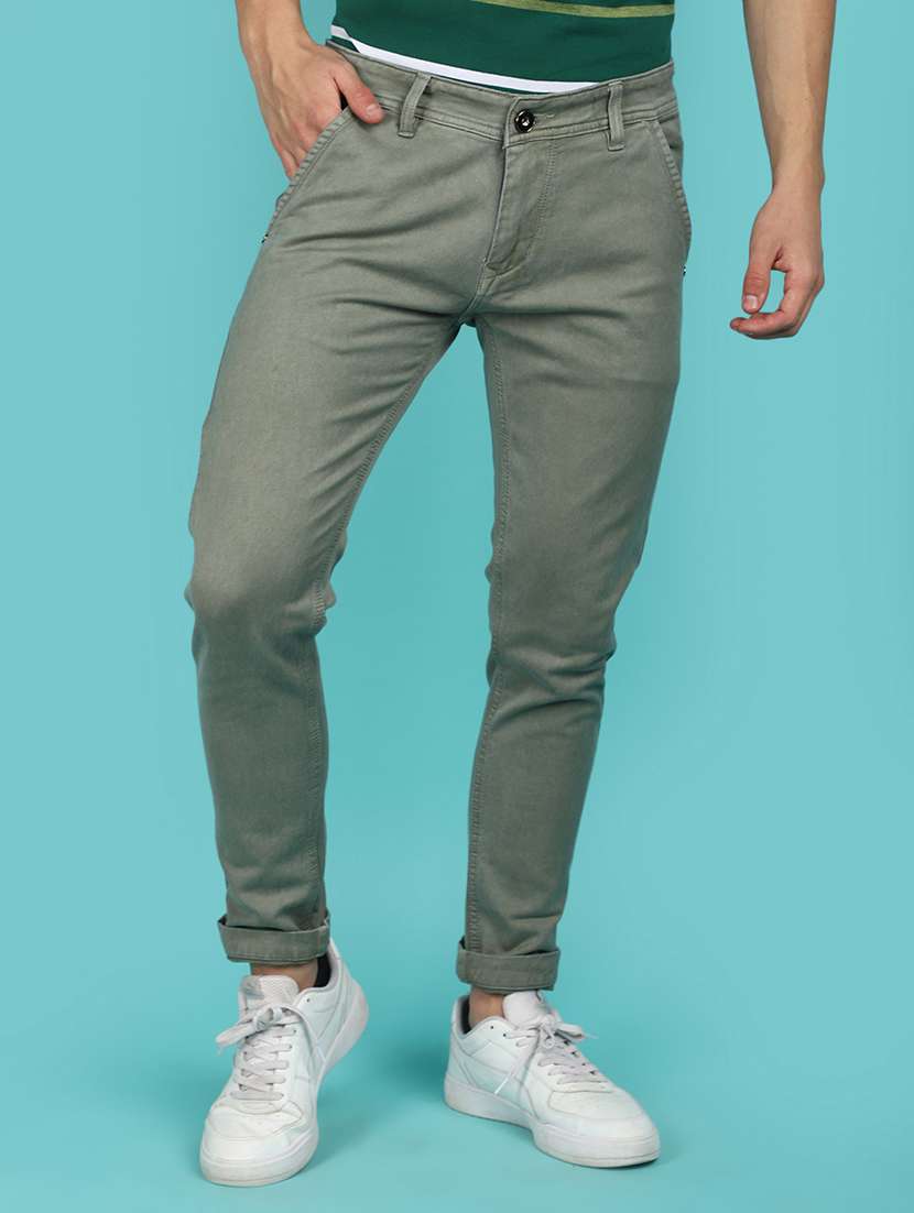 men mid rise plain denim jeans