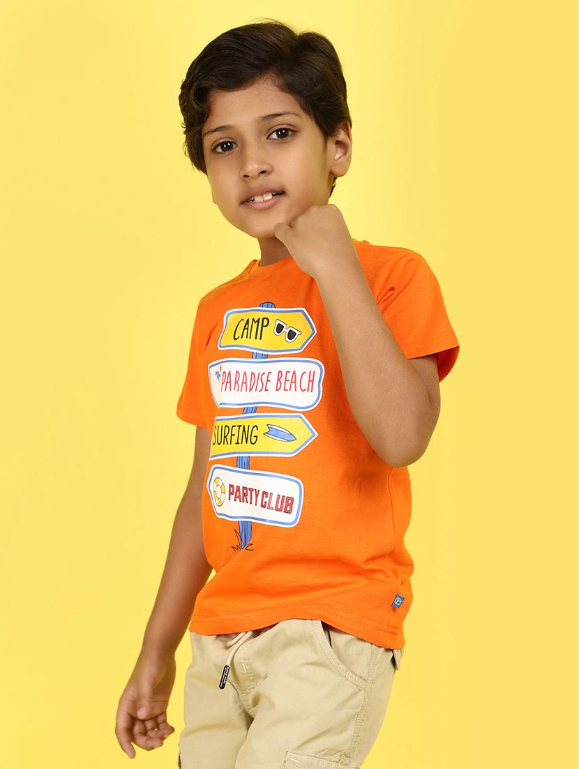 kids boy printed round neck t-shirt - 21177176 - Standard Image - 1