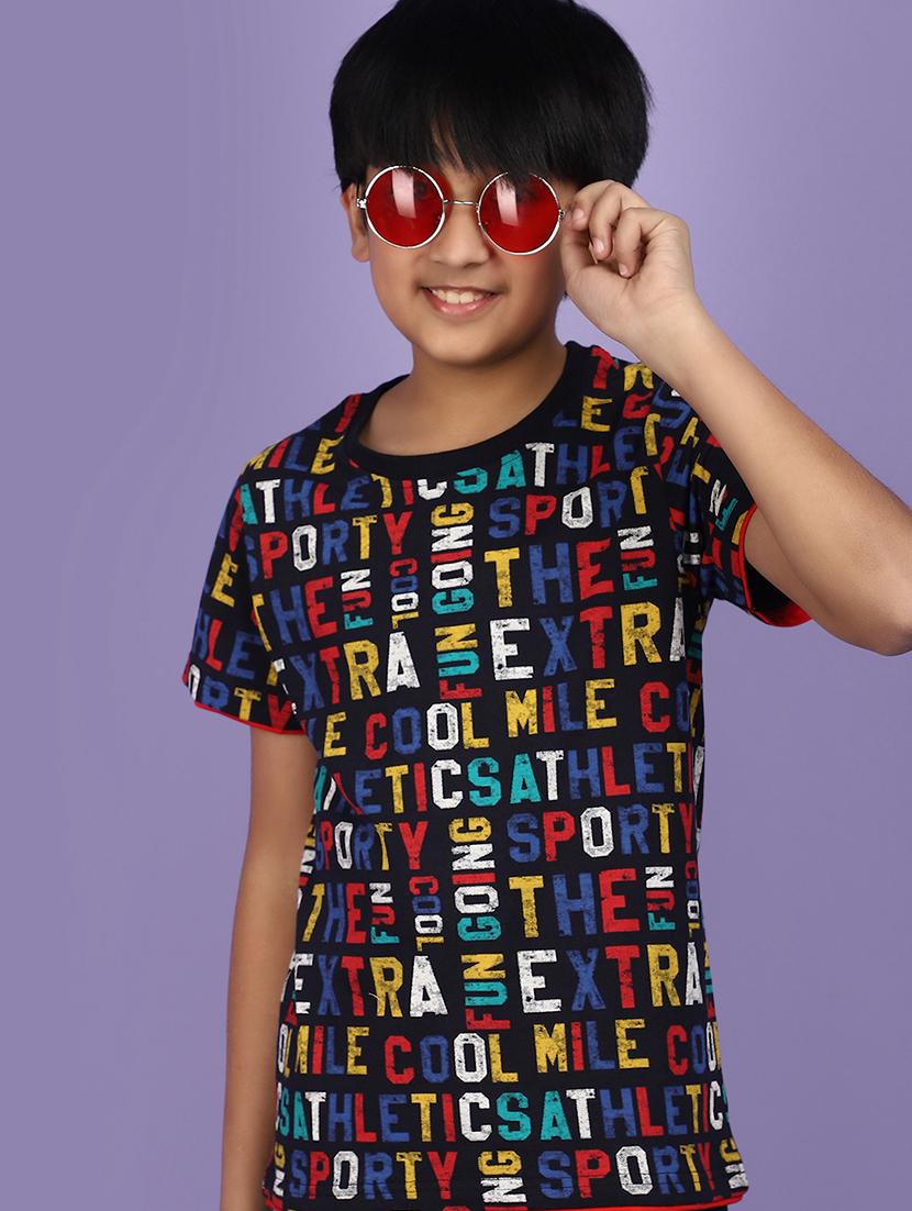 kids boy printed round neck t-shirt - 21177181 - Standard Image - 1