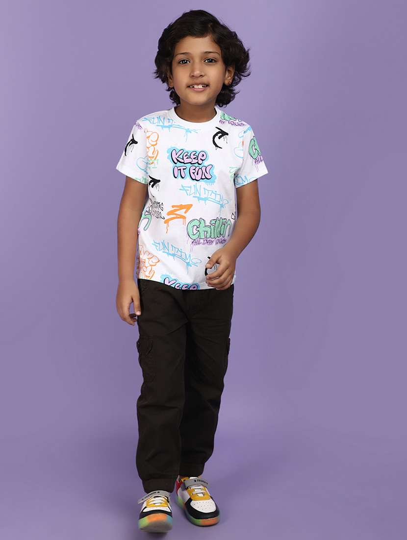 kids boy printed round neck t-shirt - 21177182 -  Standard Image - 4