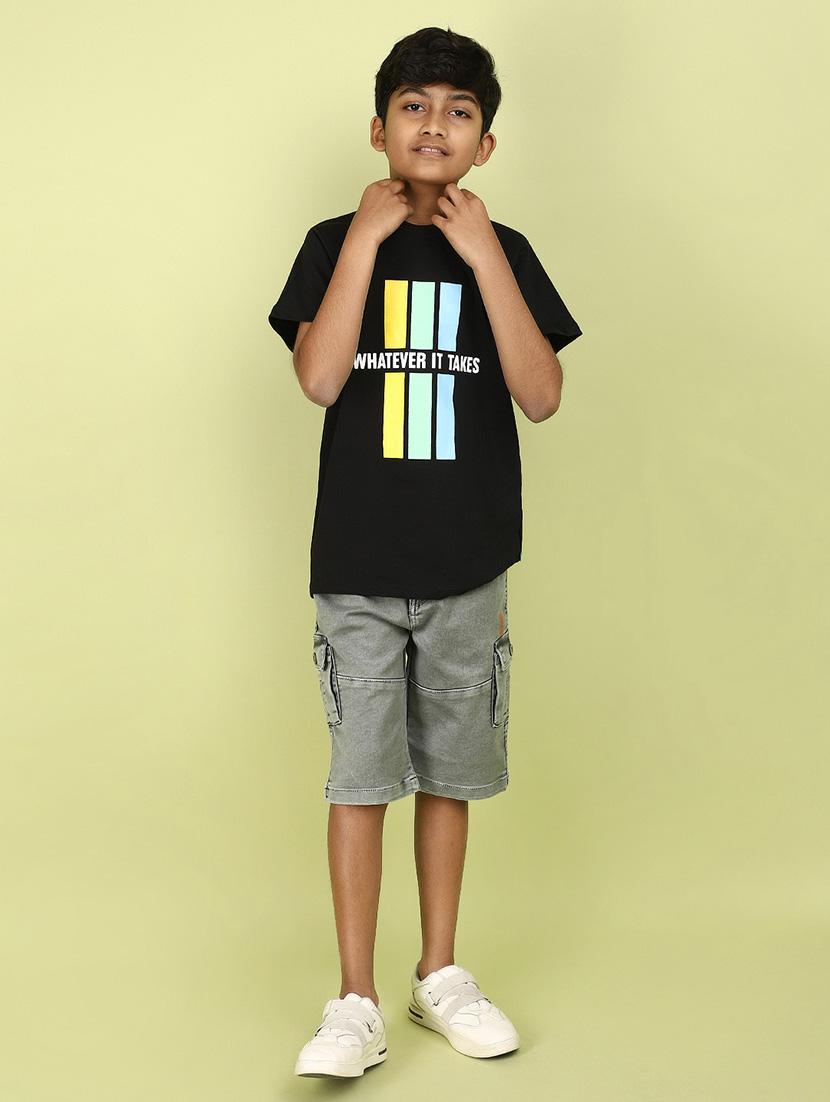 kids boy printed round neck t-shirt - 21177194 - Standard Image - 4