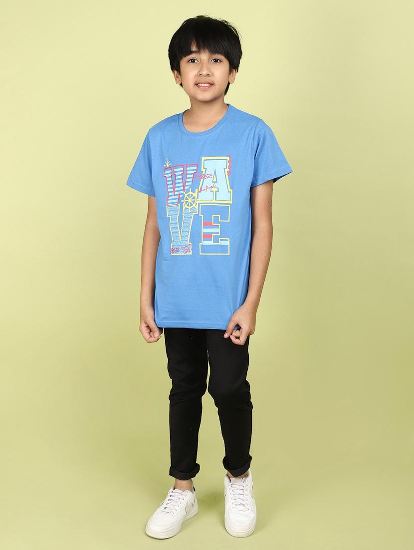 kids boy printed round neck t-shirt - 21177195 - Standard Image - 4