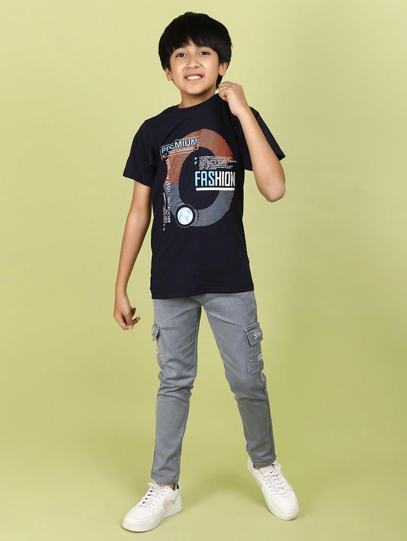 kids boy printed round neck t-shirt - 21177196 - Standard Image - 4