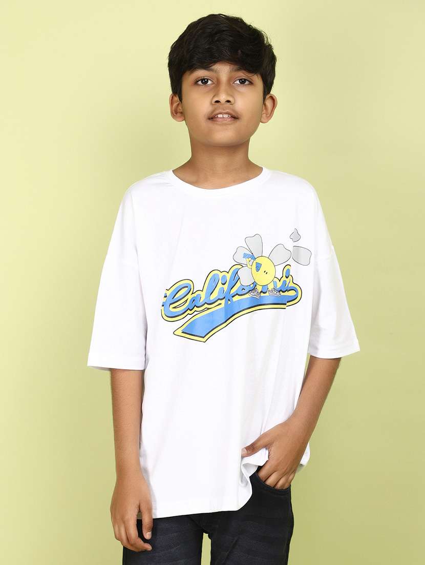 kids boy printed round neck t-shirt